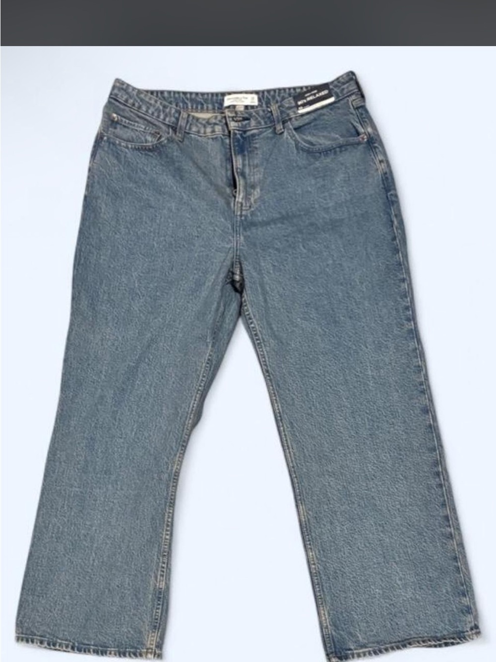 Abercrombie & Fitch High-Rise Straight-Leg Blue Jeans